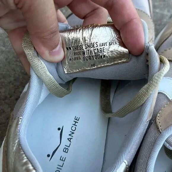 Voile Blanche Sneakers Leather Platform Size 40 - Picture 7 of 14